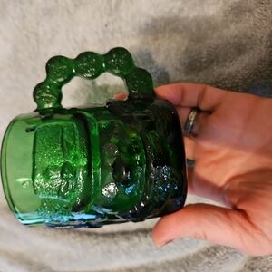 ARCOROC FRANCE EMERALD GREEN SNOWMAN CHRISTMAS HOLIDAY MUG (A-38)